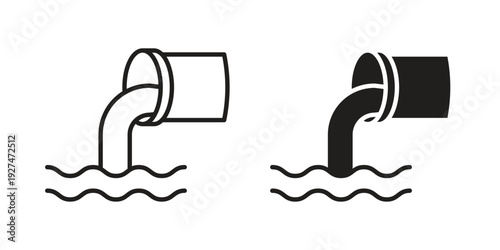 Wastewater icon. Outline and flat icons collection. EPS10