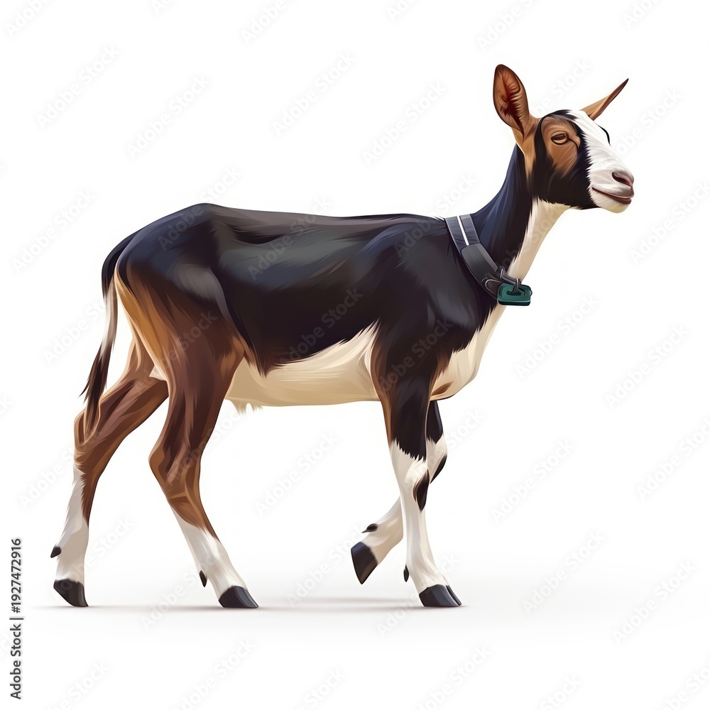 Fototapeta premium Baby cute black goat livestock wildlife clothing.