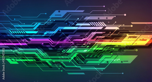 Abstract Digital Circuit Board Technology Background.
