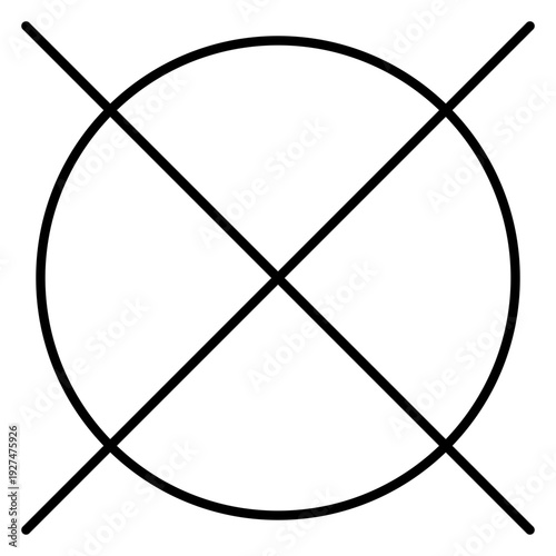 Crossed circle cancel or close line art icon