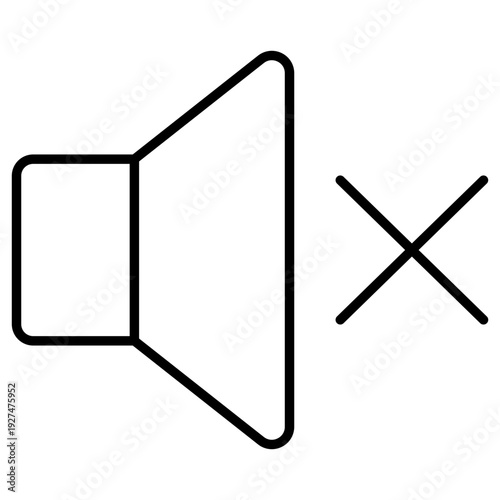 Muted speaker volume off line art icon