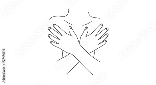 Minimalist line drawing of two hands clapping conveying connection