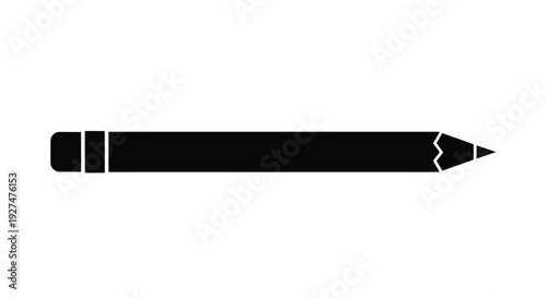 Simple black and white illustration of a standard wooden pencil