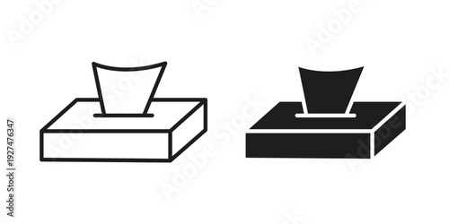 Tissue box icon symbol vector illustration on white background. Flat design.