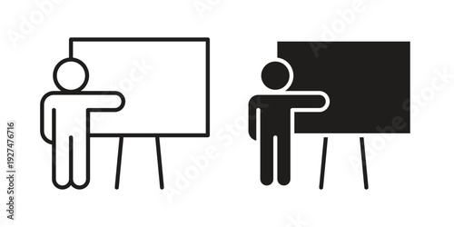User chalkboard icon symbol vector illustration on white background. Flat design.