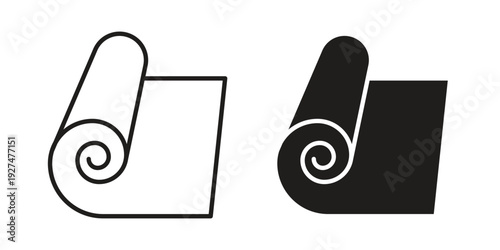 Yoga mat icon symbol vector illustration on white background. Flat design.