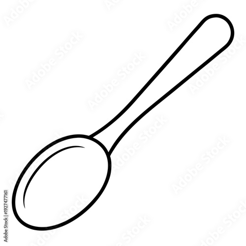 Minimal Spoon Icon Vector – Clean Kitchen Utensil Graphic Design for Web & Print