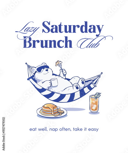 lazy saturday brunch club cat food t-shirt