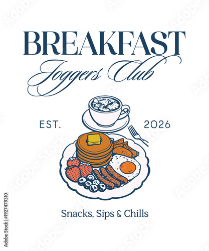 breakfast joggers club t-shirt