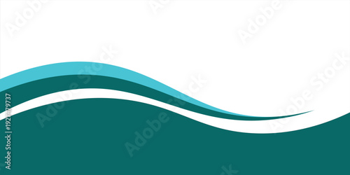 Teal Wave Abstract Background With Smooth Curves for Corporate Banner and Ocean Design 10