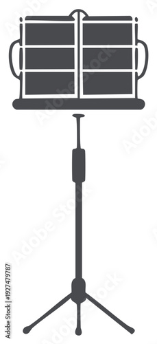 Classic music stand vector icon for sheet music musical notes and performance