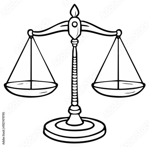Balance Scale Symbol Representing Justice and Fairness in Law and Decisions