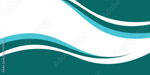Teal Wave Abstract Background With Smooth Curves for Corporate Banner and Ocean Design beckground ilustration modern eps 10