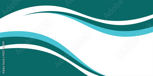 Teal Wave Abstract Background With Smooth Curves for Corporate Banner and Ocean Design beckground ilustration modern eps 10 abstrak banner