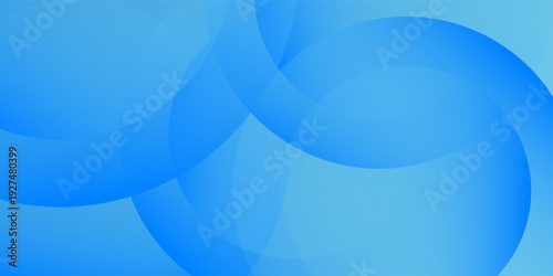 Abstract modern background with overlapping translucent circular shapes in various shades of blue and cyan