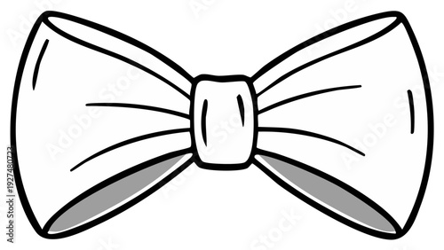 Hand-drawn black and white bow tie icon graphic design element