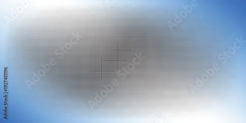 Abstract blue and white gradient background with central black halftone dithered texture pattern.