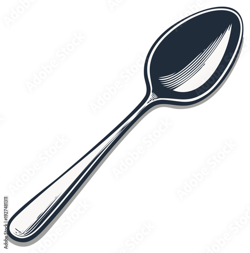 Vintage Spoon Illustration Isolated Object Utensil