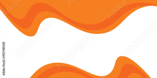 Abstract Orange Wave Design Element Isolated on White Background modern modern