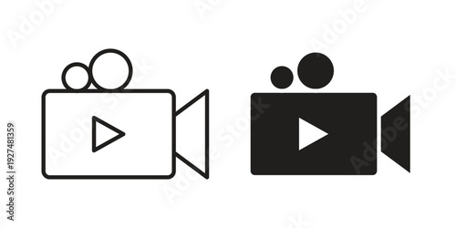 Video camera icon suitable symbol. Simple stock illustration stock