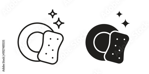 Washing dishes icon suitable symbol. Simple stock illustration stock