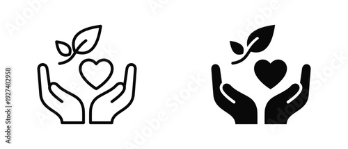 Nurturing Love icon set with style outline and solid. vector simple elements for design and presentation.