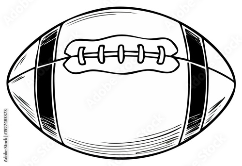 Outline Drawing of an American Football for Coloring Books and Sports Illustrations