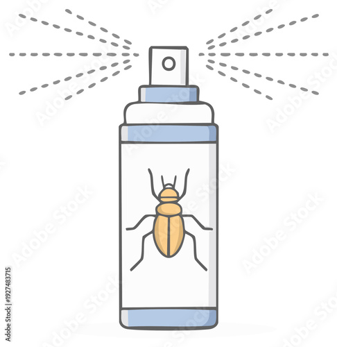 Bug spray aerosol can spraying insecticide for pest control vector icon illustration