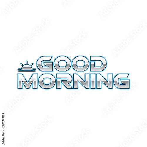Good morning greeting with breakfast theme and morning message illustration graphic