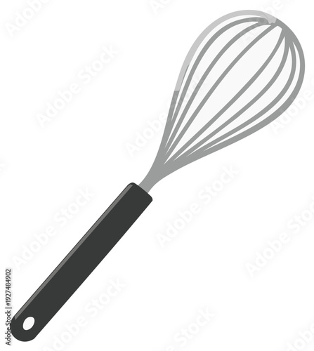 Stainless Steel Whisk with Black Handle for Baking and Cooking Kitchen Utensil