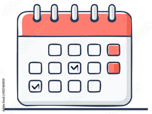 Flat Design Calendar Reminder Marked Days Appointment Planning Organizer