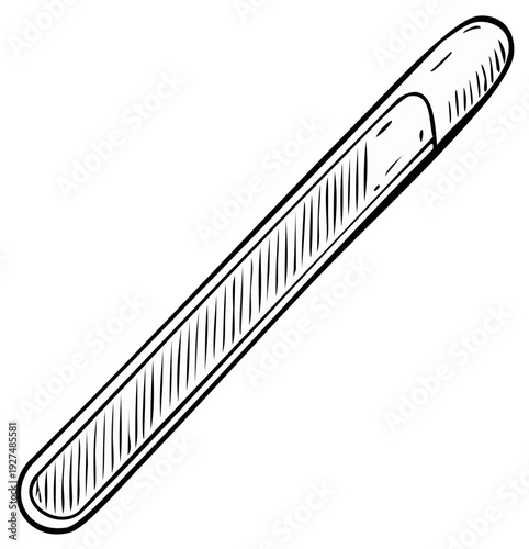 Hand Drawn Illustration of a Nail File Tool for Manicure and Pedicure