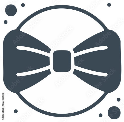 Elegant Bow Tie Icon Symbol Isolated on White Background for Formal Event Decorations and Design Projects