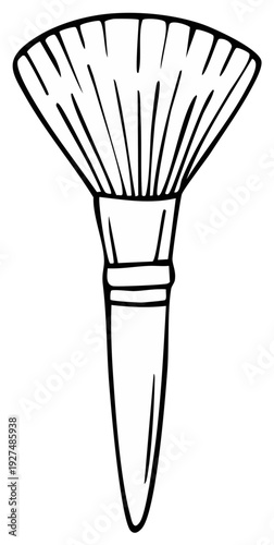 Elegant Hand Drawn Makeup Brush for Cosmetics and Beauty Application