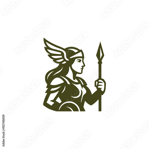 Modern Valkyrie Goddess Logo