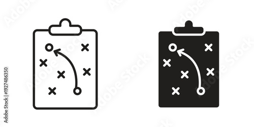 Planning icon suitable design silhouette and line art style on white background