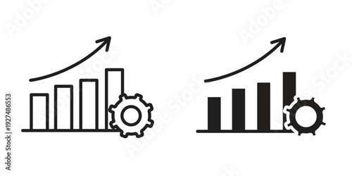 Productivity icon suitable design silhouette and line art style on white background