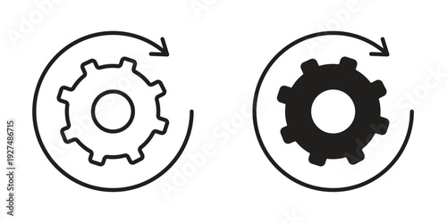 Recovery gear icon suitable design silhouette and line art style on white background