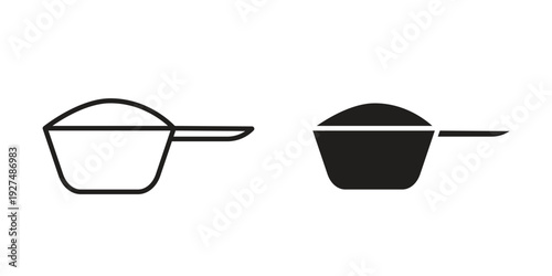 Scoop icon suitable design silhouette and line art style on white background