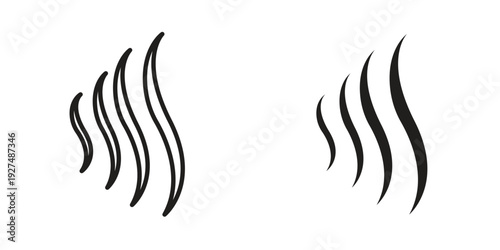 Smoke steam icon suitable design silhouette and line art style on white background