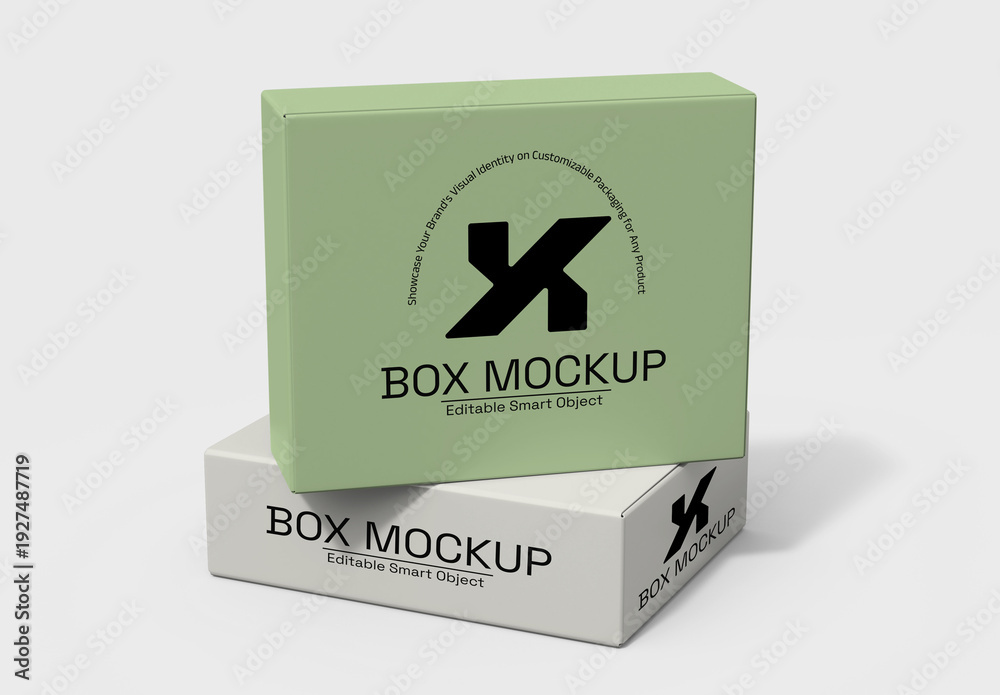 Editable Cardboard Box Mockup for Product Branding and Packaging Stock ...