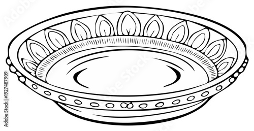 Elegant decorative serving dish with detailed floral edge