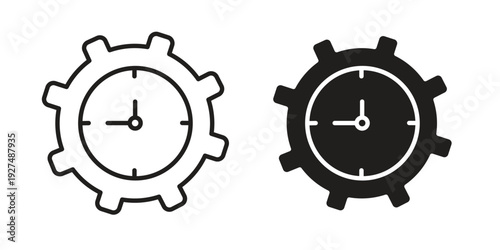 Time management icon suitable design silhouette and line art style on white background