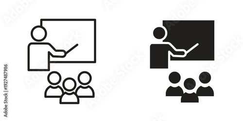 Training icon suitable design silhouette and line art style on white background