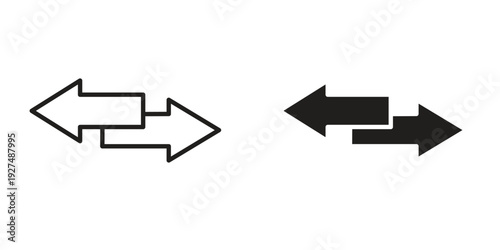 Transfer arrows icon suitable design silhouette and line art style on white background