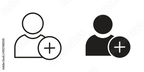 User add icon suitable design silhouette and line art style on white background