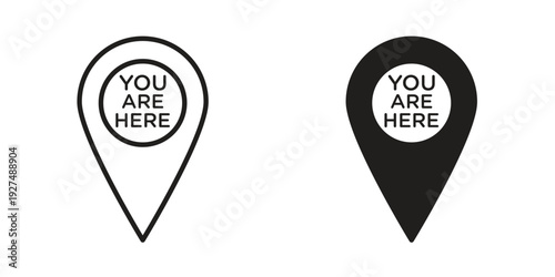 You are Here Pointer icon suitable design silhouette and line art style on white background Free Download You are Here Pointer icon suitable design silhouette and line art style on white background - GFXLoad