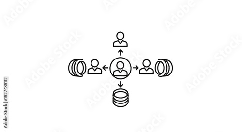 Centralized network management system with data flow.