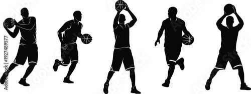 Basketball silhouettes for sports.