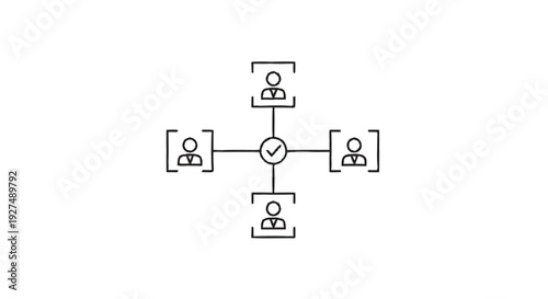Centralized Network Diagram with Connected People Icons.